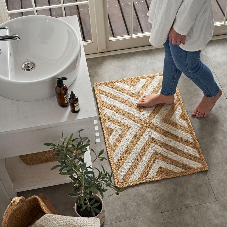 玄関 マット ラグ ジュート 幅80cm 50×80 長方形 インド 麻 シェブロン オールシーズン 春 夏 秋 冬 ナチュラル おしゃれ 北欧  インテリア 西海岸 34604 | ELEMENTS（インテリア） | 10