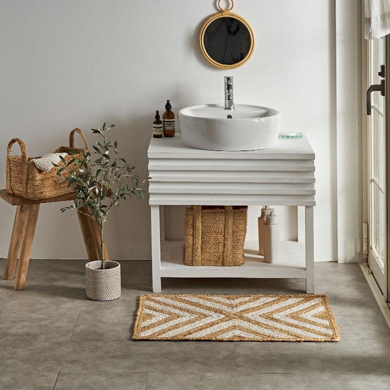 玄関 マット ラグ ジュート 幅80cm 50×80 長方形 インド 麻 シェブロン オールシーズン 春 夏 秋 冬 ナチュラル おしゃれ 北欧  インテリア 西海岸 34604 | ELEMENTS（インテリア） | 17