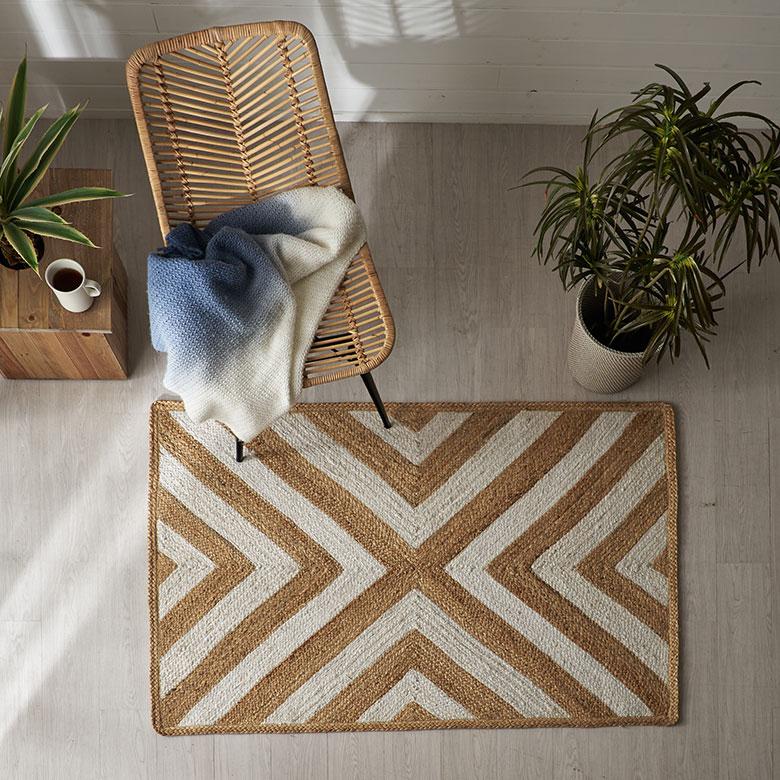 ラグ カーペット ジュート 幅140cm 100×140 長方形 マット インド 麻 シェブロン オールシーズン 春 夏 秋 冬 ナチュラル おしゃれ インテリア 西海岸 34605 | ELEMENTS（インテリア） | 13