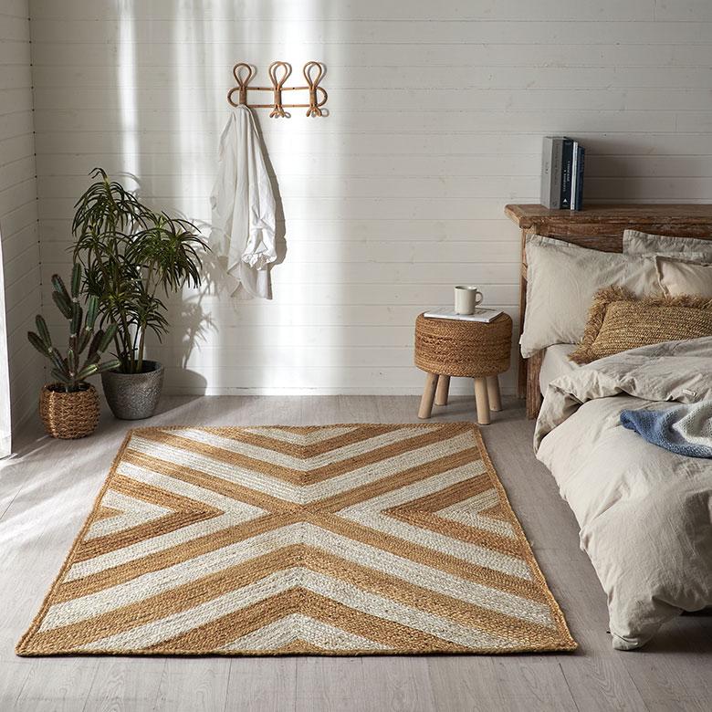ラグ カーペット ジュート 幅190cm 130×190 長方形 マット インド 麻 シェブロン オールシーズン 春 夏 秋 冬 ナチュラル おしゃれ インテリア 西海岸 34606 | ELEMENTS（インテリア） | 13