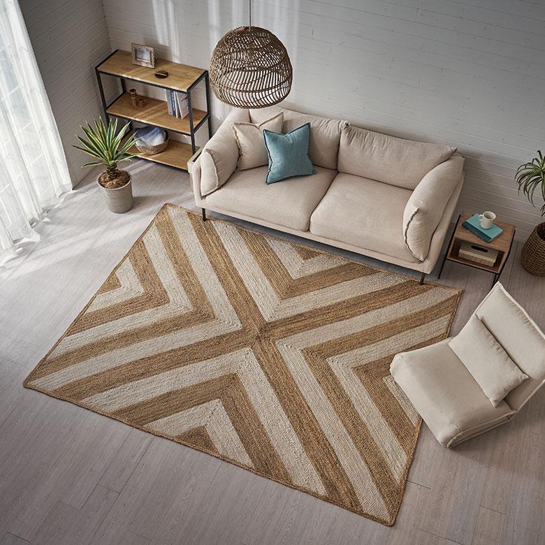 ラグ カーペット ジュート 幅250cm 250×200 長方形 マット インド 麻 シェブロン オールシーズン 春 夏 秋 冬 ナチュラル おしゃれ インテリア 西海岸 34607 | ELEMENTS（インテリア） | 13