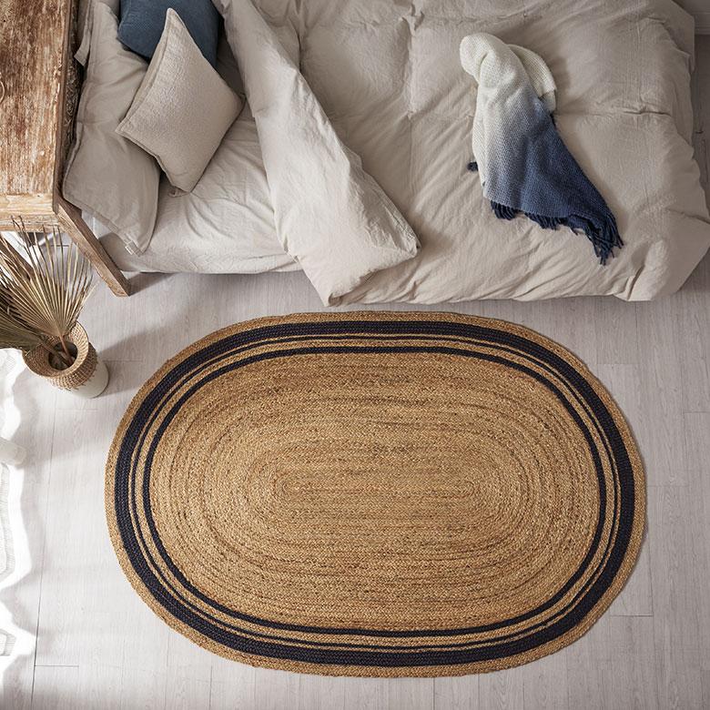 ラグ カーペット ジュートラグ 幅190cm 130×190 楕円 マット インド 麻 ライン オールシーズン 春 夏 秋 冬 ナチュラル おしゃれ インテリア 西海岸 34609 | ELEMENTS（インテリア） | 15