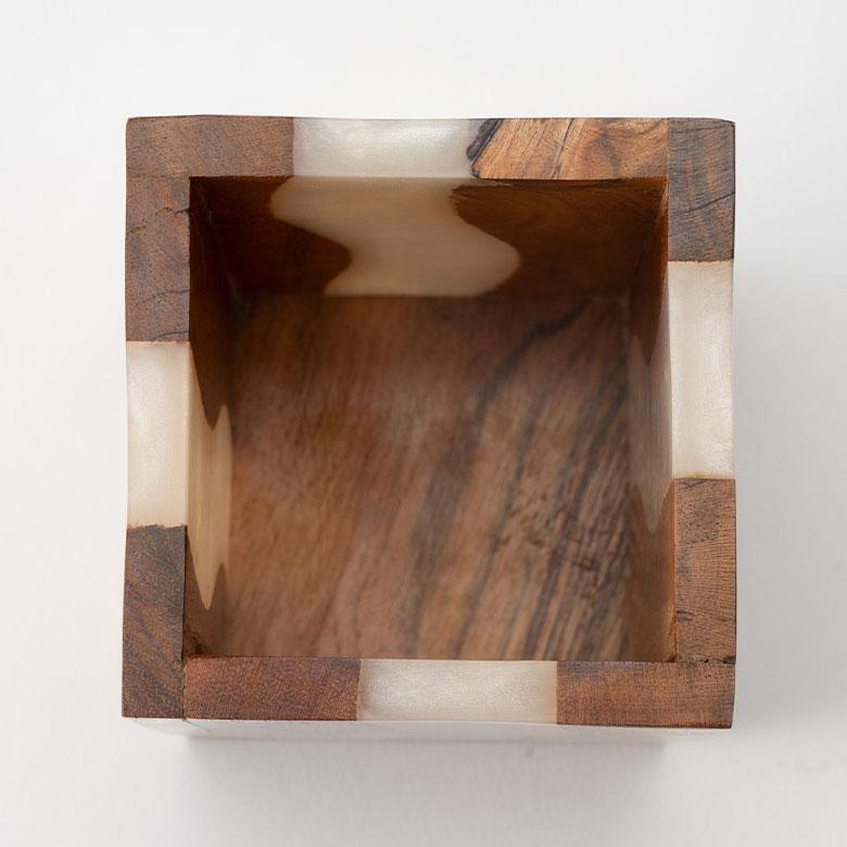 ペン 立て スタンド ケース ウッド 木製 レジン 約 高さ 12cm カトラリー ツール リモコン ラック 収納 おしゃれ 北欧 リゾート 雑貨 インテリア 西海岸 34612 | ELEMENTS（インテリア） | 18