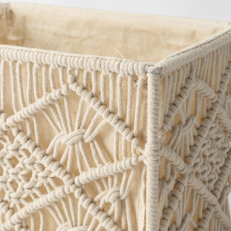 バスケット 収納 長方形 スクエア Sサイズ  マクラメ アイアン ボックス ケース かご おしゃれ 北欧 リゾート 雑貨 インテリア BOHO サーフ 西海岸 34613 | ELEMENTS（インテリア） | 18