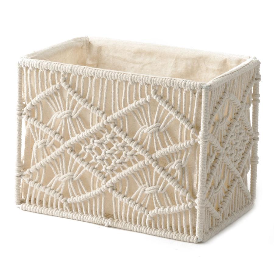 バスケット 収納 長方形 スクエア Sサイズ  マクラメ アイアン ボックス ケース かご おしゃれ 北欧 リゾート 雑貨 インテリア BOHO サーフ 西海岸 34613 | ELEMENTS（インテリア） | 19