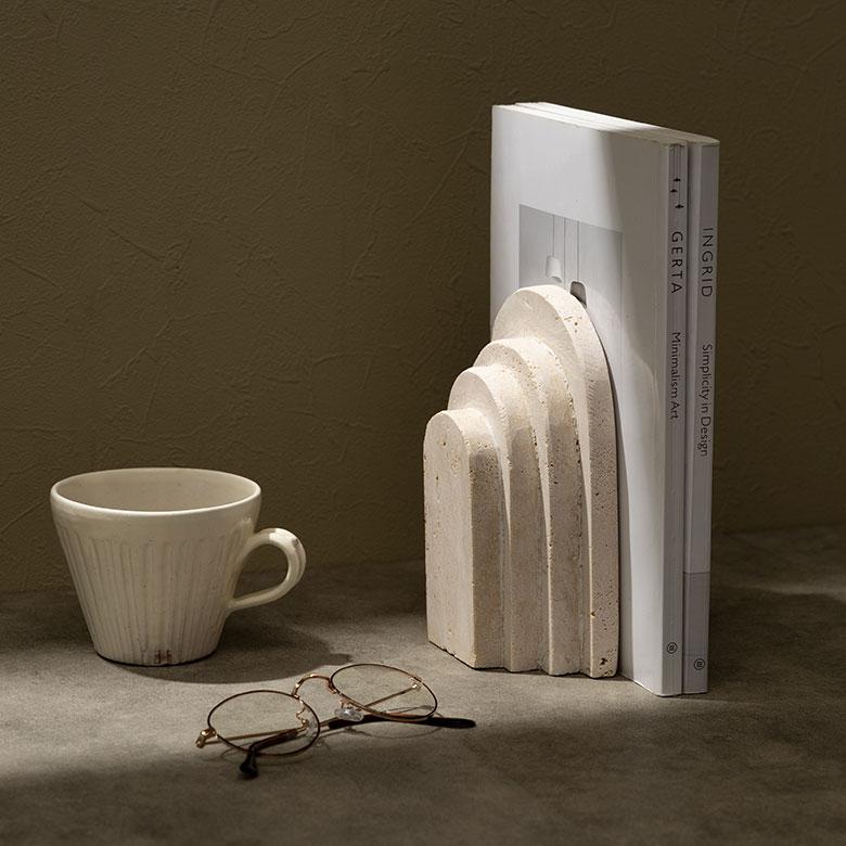 大理石 ブックエンド ストーン 天然石 本立て ブックスタンド ディスプレイ デコレーション 什器 本棚 仕切り  おしゃれ 北欧 雑貨 インテリア 西海岸 34627 | ELEMENTS（インテリア） | 09