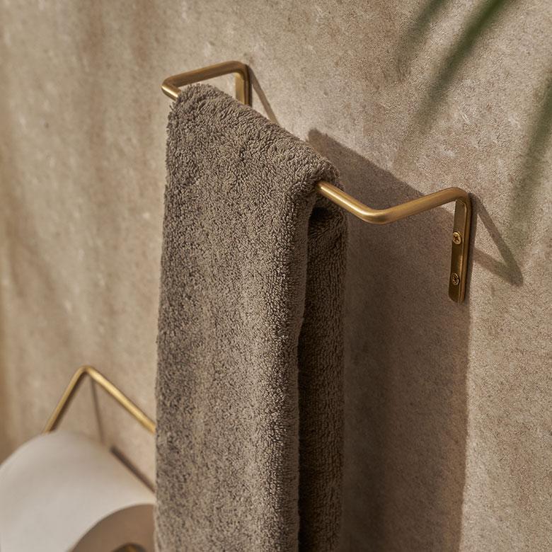 タオル ハンガー 真鍮 シンプル S 約 幅 20cm ゴールド 掛け キッチン フェイス 洗面 所 壁 取付 トイレ バー おしゃれ 北欧 インテリア 雑貨 西海岸 34631 | ELEMENTS（インテリア） | 11