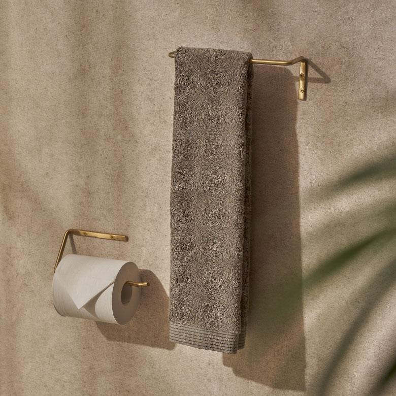 タオル ハンガー 真鍮 シンプル S 約 幅 20cm ゴールド 掛け キッチン フェイス 洗面 所 壁 取付 トイレ バー おしゃれ 北欧 インテリア 雑貨 西海岸 34631 | ELEMENTS（インテリア） | 01