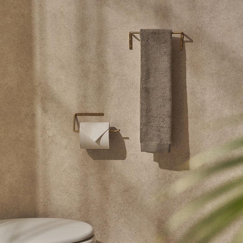 タオル ハンガー 真鍮 シンプル S 約 幅 20cm ゴールド 掛け キッチン フェイス 洗面 所 壁 取付 トイレ バー おしゃれ 北欧 インテリア 雑貨 西海岸 34631 | ELEMENTS（インテリア） | 08