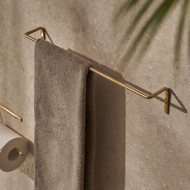 タオル ハンガー 真鍮 シンプル M 約 幅 40cm ゴールド 掛け キッチン フェイス 洗面 所 壁 取付 トイレ バー おしゃれ 北欧 インテリア 雑貨 西海岸 34632 | ELEMENTS（インテリア） | 11