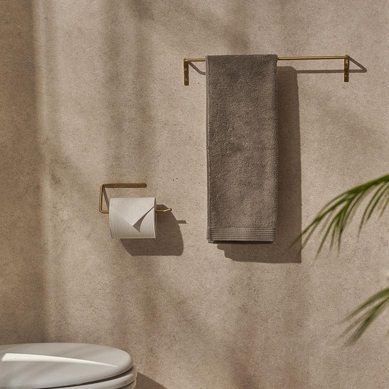タオル ハンガー 真鍮 シンプル M 約 幅 40cm ゴールド 掛け キッチン フェイス 洗面 所 壁 取付 トイレ バー おしゃれ 北欧 インテリア 雑貨 西海岸 34632 | ELEMENTS（インテリア） | 08