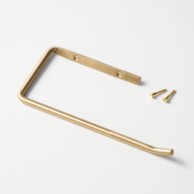 トイレット ペーパー ホルダー 真鍮 シンプル 落下 防止 ゴールド トイレ 用品 グッズ 洗面 所 台 壁 取付 バー おしゃれ 北欧 インテリア 雑貨 西海岸 34633 | ELEMENTS（インテリア） | 18