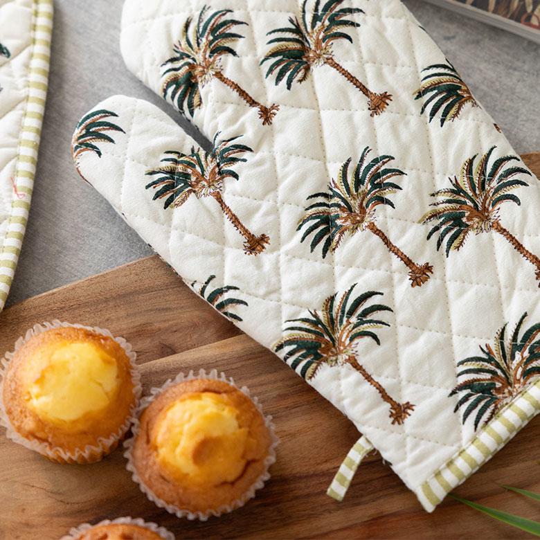 ミトン 鍋 掴み なべ つかみ コットン 綿 100% ブロック プリント 片手 キッチン 用品 おしゃれ 北欧 リゾート 雑貨 インテリア メール便対応 西海岸 34634 | ELEMENTS（インテリア） | 01