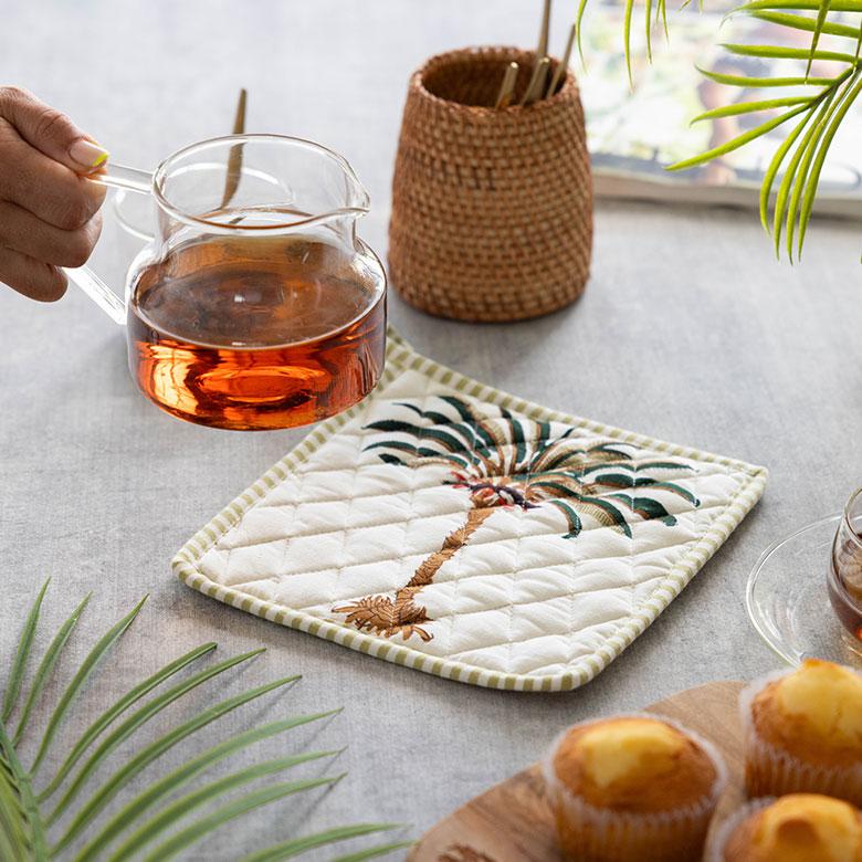 鍋 敷き なべ しき 置き つかみ 四角 コットン 綿 100% ブロック プリント キッチン 用品 おしゃれ 北欧 リゾート 雑貨 インテリア メール便対応 西海岸 34635 | ELEMENTS（インテリア） | 10