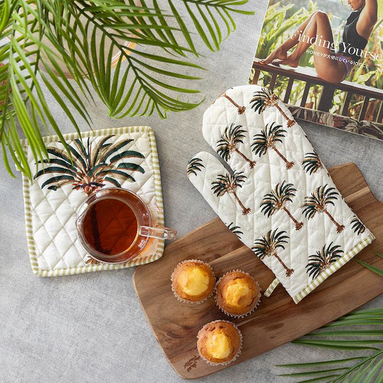 鍋 敷き なべ しき 置き つかみ 四角 コットン 綿 100% ブロック プリント キッチン 用品 おしゃれ 北欧 リゾート 雑貨 インテリア メール便対応 西海岸 34635 | ELEMENTS（インテリア） | 17
