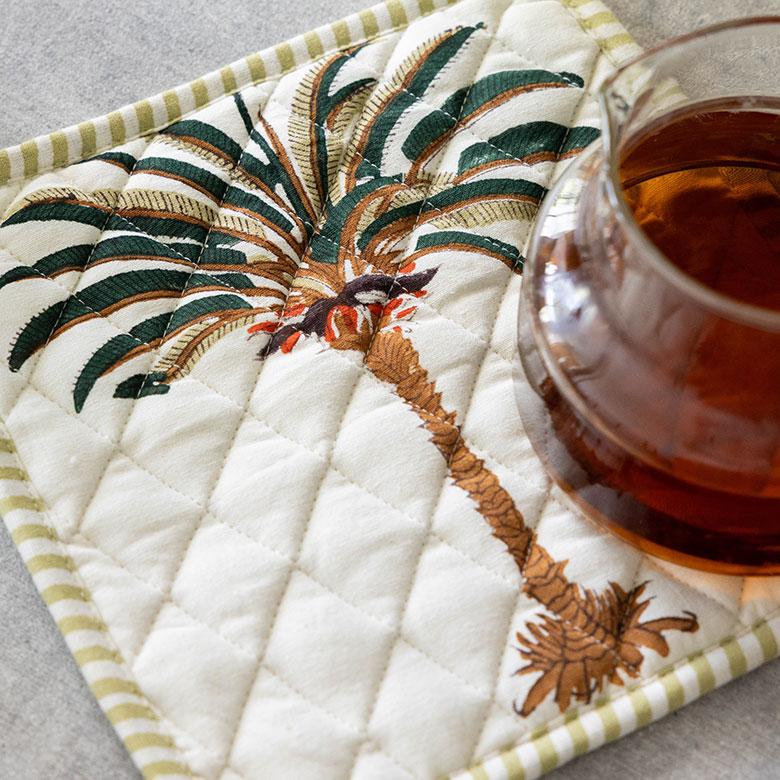 鍋 敷き なべ しき 置き つかみ 四角 コットン 綿 100% ブロック プリント キッチン 用品 おしゃれ 北欧 リゾート 雑貨 インテリア メール便対応 西海岸 34635 | ELEMENTS（インテリア） | 01