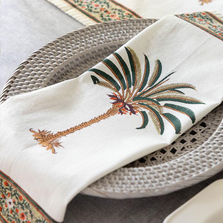 ELEMENTS テーブル ナプキン ナフキン コットン 綿 100% ブロック