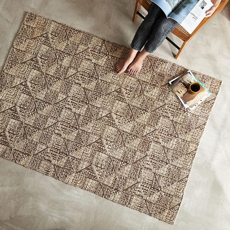 ラグ カーペット ラグマット 130×190 1.5畳 ジュートラグ 天然素材 マット フリンジ付き 敷物 絨毯 麻 おしゃれ 北欧 リゾート 雑貨 インテリア 西海岸 34642 | ELEMENTS（インテリア） | 17