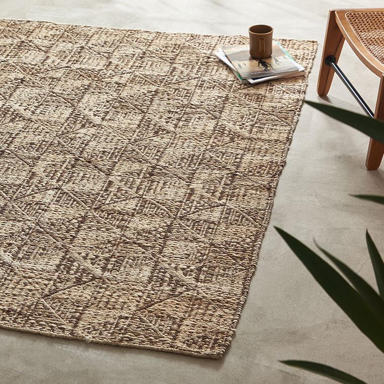 ラグ カーペット ラグマット 130×190 1.5畳 ジュートラグ 天然素材 マット フリンジ付き 敷物 絨毯 麻 おしゃれ 北欧 リゾート 雑貨 インテリア 西海岸 34642 | ELEMENTS（インテリア） | 05