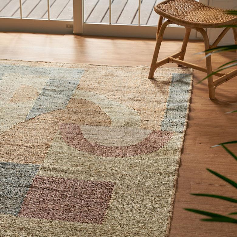 ラグ カーペット ラグマット 130×190 1.5畳 ジュートラグ 天然素材 マット 幾何学模様 オールシーズン おしゃれ 北欧 リゾート 雑貨 インテリア 西海岸 34644 | ELEMENTS（インテリア） | 10