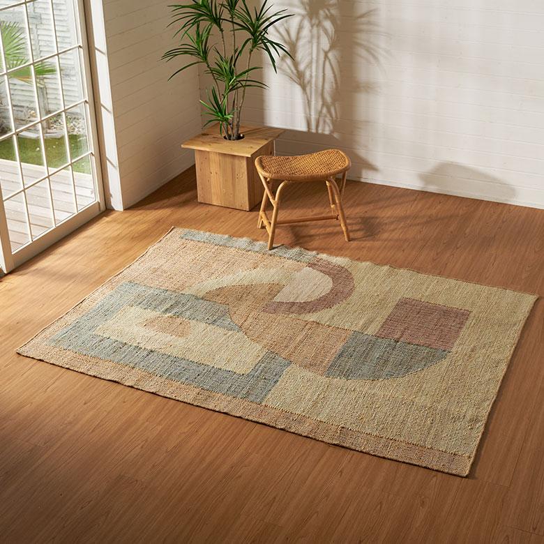 ラグ カーペット ラグマット 130×190 1.5畳 ジュートラグ 天然素材 マット 幾何学模様 オールシーズン おしゃれ 北欧 リゾート 雑貨 インテリア 西海岸 34644 | ELEMENTS（インテリア） | 07