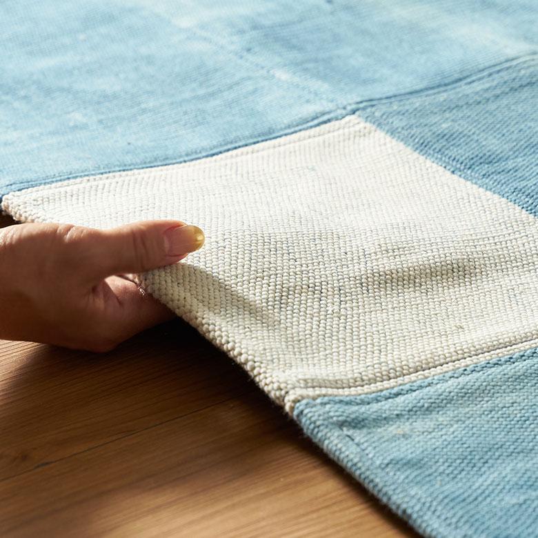 ラグ カーペット デニム ラグマット コットン 130×190 1.5畳 天然素材 マット パッチワーク 敷物 絨毯 おしゃれ 北欧 リゾート 雑貨 インテリア 西海岸 34647 | ELEMENTS（インテリア） | 11