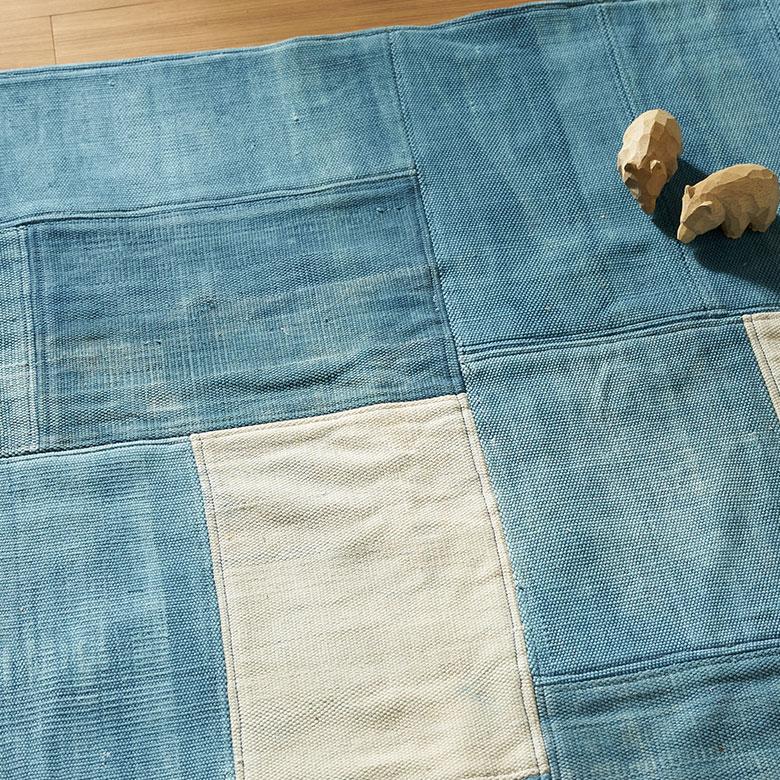 ラグ カーペット デニム ラグマット コットン 130×190 1.5畳 天然素材 マット パッチワーク 敷物 絨毯 おしゃれ 北欧 リゾート 雑貨 インテリア 西海岸 34647 | ELEMENTS（インテリア） | 02