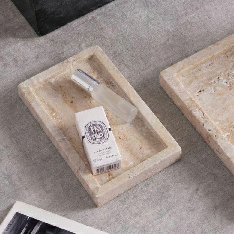 大理石 アクセサリートレイ Sサイズ トラバーチン プレート 小物入れ 洗面所 玄関 鍵置き マーヴェラ  指輪 韓国 北欧 ホテル 店舗 西海岸 34653 |  | 05