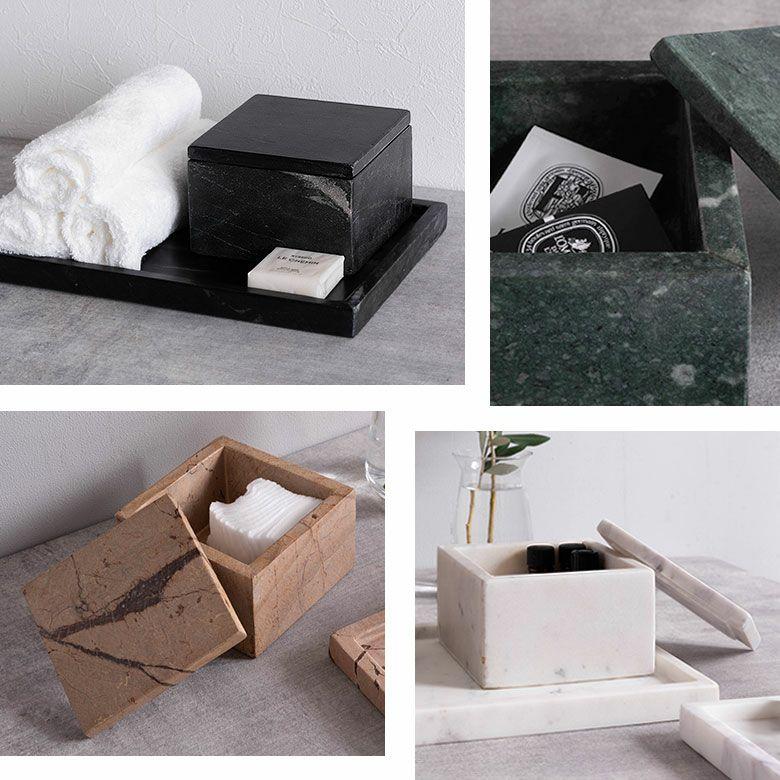 小物入れ 蓋付き 四角 大理石 アクセサリー ジュエリー コスメ 化粧品アメニティ コットンケース マーヴェラ 韓国 北欧 卓上 収納 洗面所 化粧台 34661 |  | 04
