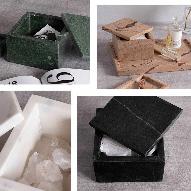 小物入れ 蓋付き 四角 大理石 アクセサリー ジュエリー コスメ 化粧品アメニティ コットンケース マーヴェラ 韓国 北欧 卓上 収納 洗面所 化粧台 34661 |  | 05