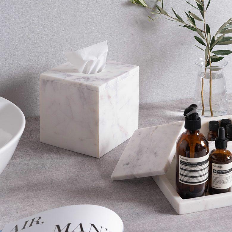 ティッシュケース 正方形 ボックス ティッシュカバー おしゃれ ホテル　韓国 北欧 大理石 マーブル 卓上 収納 洗面所 化粧台 アメニティ 34662 |  | 11