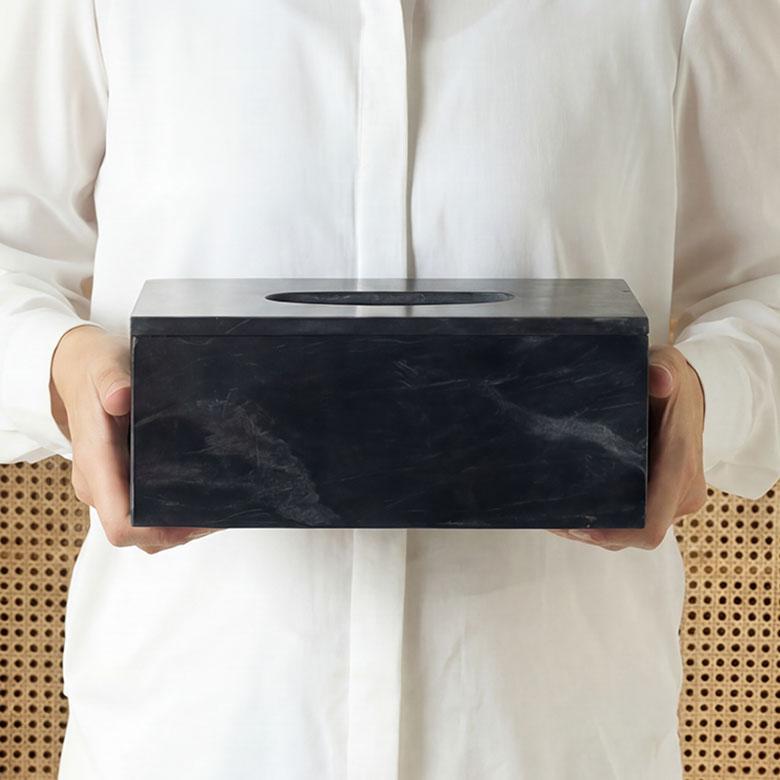 ティッシュケース おしゃれ  マーヴェラ 北欧 韓国 大理石 白 黒 グレー モノトーンシンプル ソフトパック 箱 洗面所 リビング トイレ 台所 | ブランド登録なし | 13