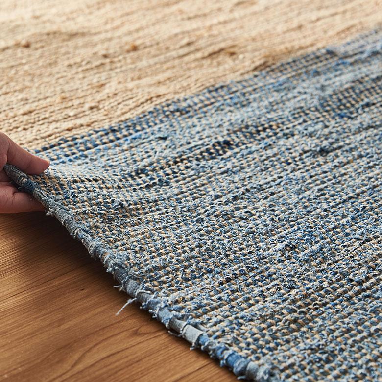 ラグ カーペット ラグマット コットン 130×190 1.5畳 天然素材 マット 裂き織り フリンジ付き 敷物 絨毯 おしゃれ 北欧 リゾート 雑貨 インテリア 西海岸 346 | ELEMENTS（インテリア） | 13