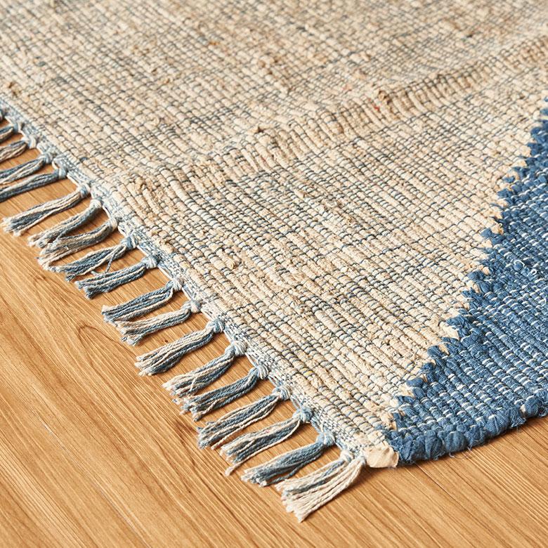 ラグ カーペット ラグマット コットン 130×190 1.5畳 天然素材 マット 裂き織り フリンジ付き 敷物 絨毯 おしゃれ 北欧 リゾート 雑貨 インテリア 西海岸 346 | ELEMENTS（インテリア） | 15
