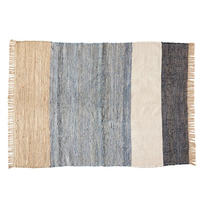 ラグ カーペット ラグマット コットン 130×190 1.5畳 天然素材 マット 裂き織り フリンジ付き 敷物 絨毯 おしゃれ 北欧 リゾート 雑貨 インテリア 西海岸 346 | ELEMENTS（インテリア） | 20