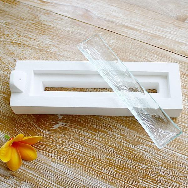 ホワイトセメントとガラスの涼しげなお香立て アジア工房 3741 | ブランド登録なし | 02