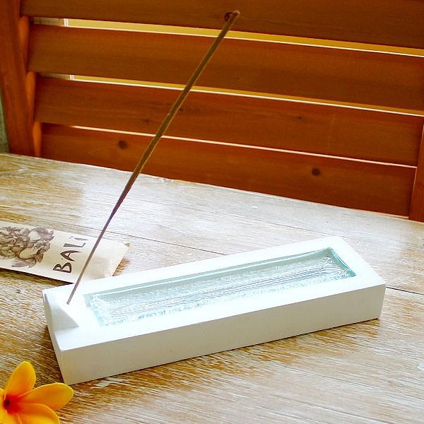 ホワイトセメントとガラスの涼しげなお香立て アジア工房 3741 | ブランド登録なし | 04