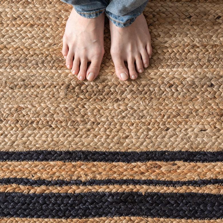ラグ カーペット ジュート 幅190cm 130×190 長方形 マット インド製 麻 ライン オールシーズン 春 夏 秋 冬 ナチュラル 北欧  インテリア 西海岸 34534 | ELEMENTS（インテリア） | 13