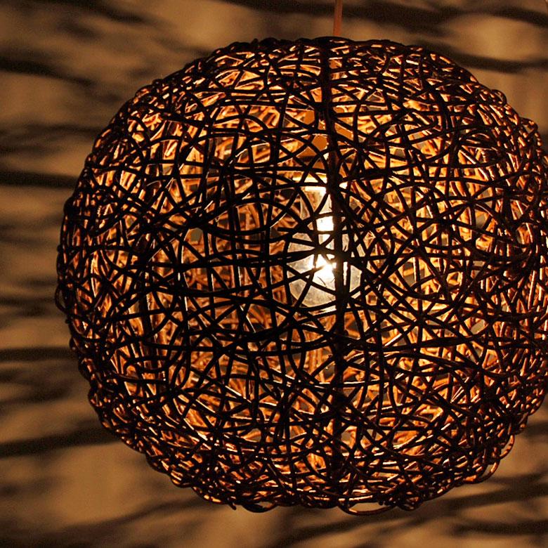 アジアン雑貨 ラタンのペンダントランプ ビッグボール アジア工房 4332 | ブランド登録なし | 06