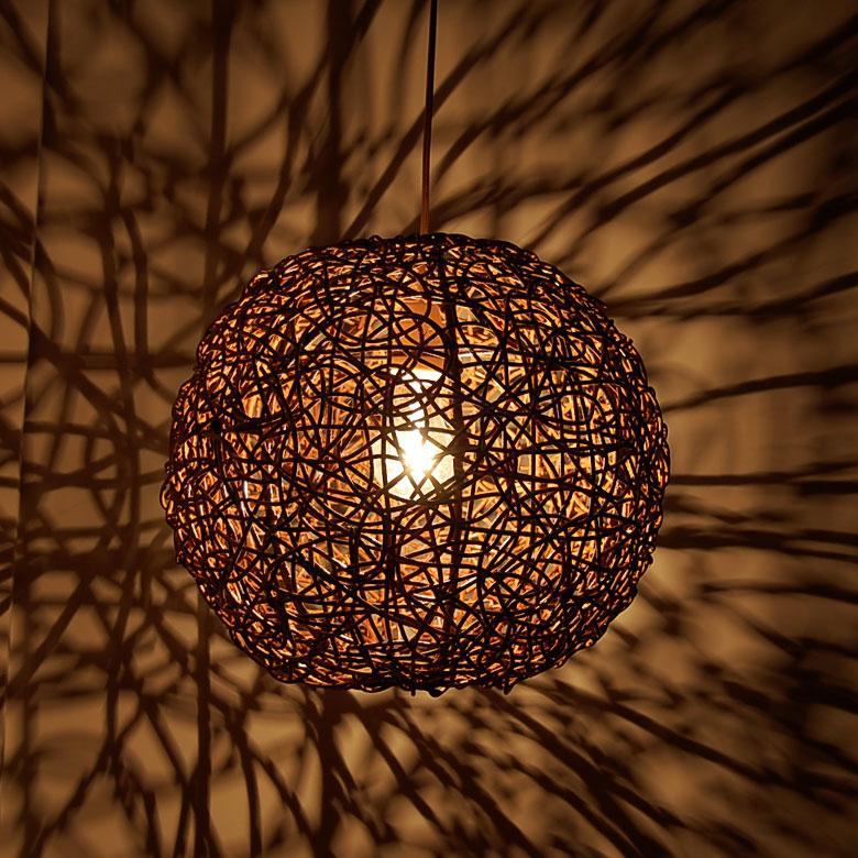 アジアン雑貨 ラタンのペンダントランプ ビッグボール アジア工房 4332 | ブランド登録なし | 09