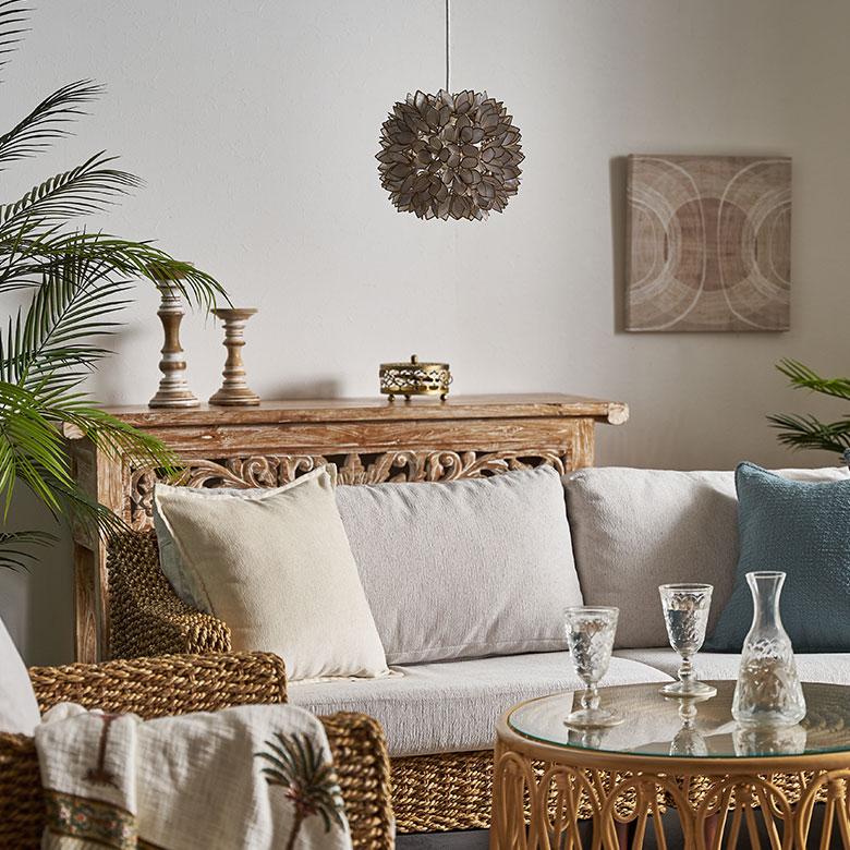 照明 ランプ ライト アジアン カピスシェル ペンダントランプ ペンダント モダン インテリア エスニック 貝殻 グレー 間接照明 照明器具 アジア工房 4356 | ブランド登録なし | 08