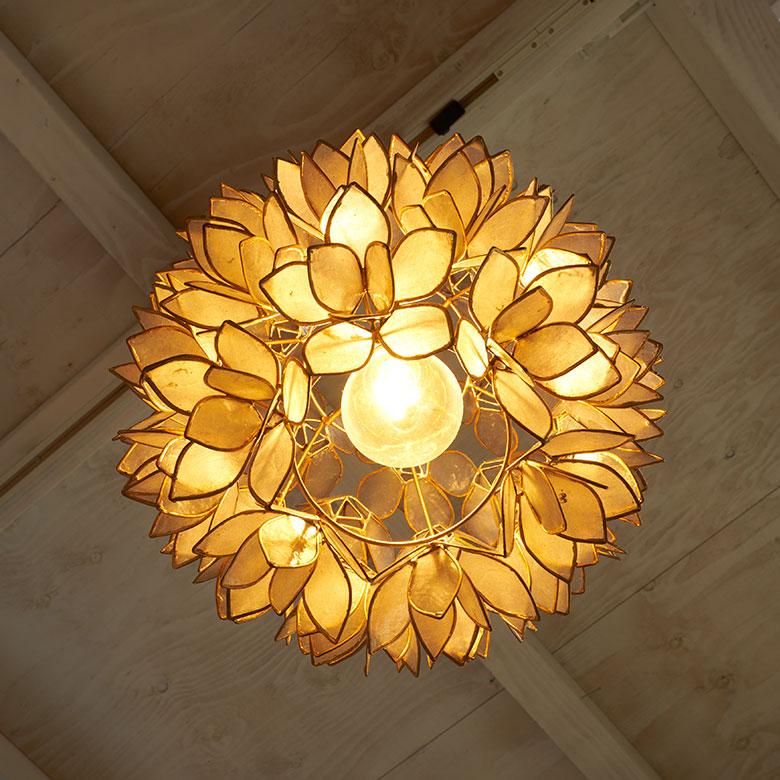 照明 ランプ ライト アジアン カピスシェル ペンダントランプ ペンダント モダン インテリア エスニック 貝殻 グレー 間接照明 照明器具 アジア工房 4356 | ブランド登録なし | 09