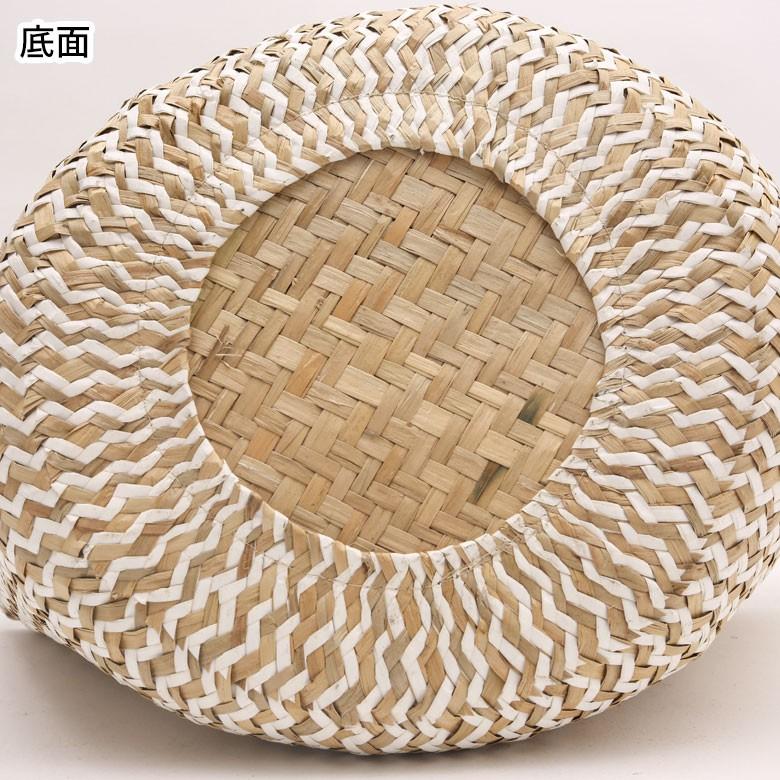 バスケット トートバッグ [ホワイト] シーグラス製 シェブロン柄 大容量 持ち手つき かご 収納 アジア雑貨 51155 | ELEMENTS（インテリア） | 12