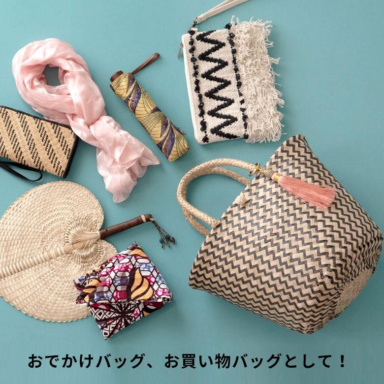 バスケット トートバッグ [ホワイト] シーグラス製 シェブロン柄 大容量 持ち手つき かご 収納 アジア雑貨 51155 | ELEMENTS（インテリア） | 16