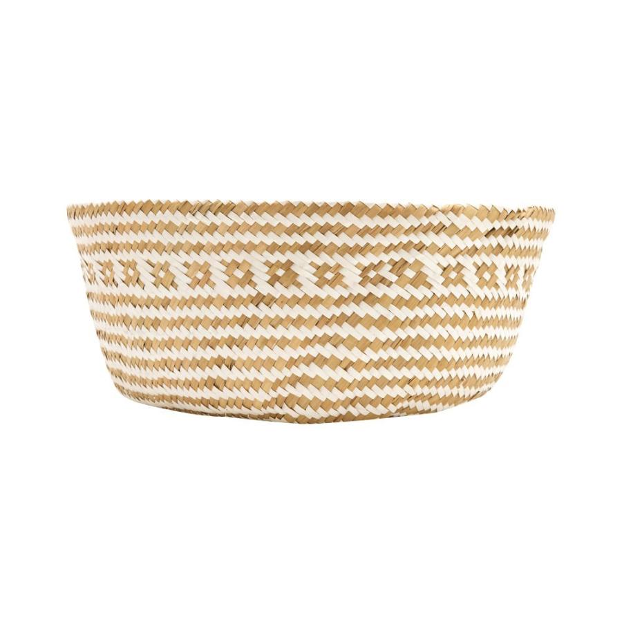 バスケット カゴ 大容量 [ホワイト] シーグラス製 民族柄 深型 収納 アジア雑貨 持ち手つき コンパクト 51161 | ELEMENTS（インテリア） | 14