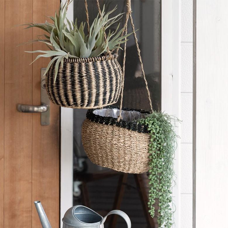 プランターカバー バスケット [ナチュラル] かご ハンギング シーグラス 観葉植物 ガーデニング インテリア 収納 51163 | ELEMENTS（インテリア） | 02
