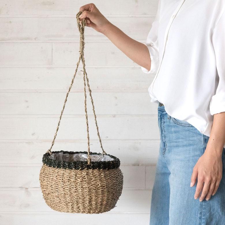 プランターカバー バスケット [ナチュラル] かご ハンギング シーグラス 観葉植物 ガーデニング インテリア 収納 51163 | ELEMENTS（インテリア） | 06