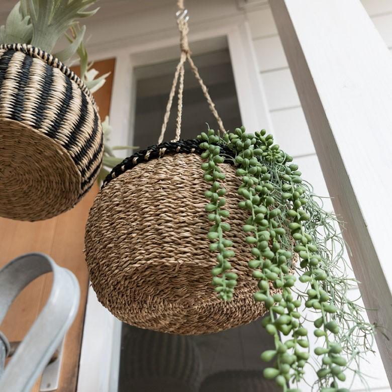 プランターカバー バスケット [ナチュラル] かご ハンギング シーグラス 観葉植物 ガーデニング インテリア 収納 51163 | ELEMENTS（インテリア） | 07