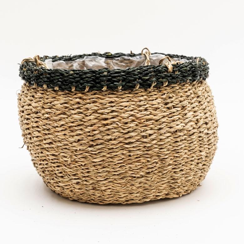 プランターカバー バスケット [ナチュラル] かご ハンギング シーグラス 観葉植物 ガーデニング インテリア 収納 51163 | ELEMENTS（インテリア） | 08