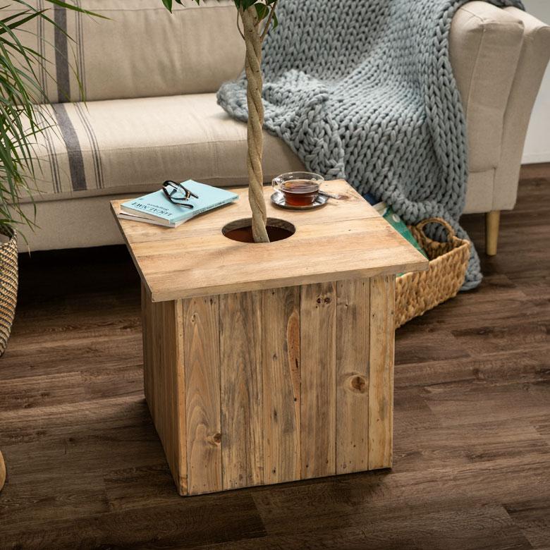 プランターカバー ウッド ボックス スクエア型 Lサイズ 10号用 インナーポット付き 底穴なし 外寸 43.5cm×43.5cm×43.5cm 木製 Botanique ボタニーク 鉢 a-51 | ブランド登録なし | 10